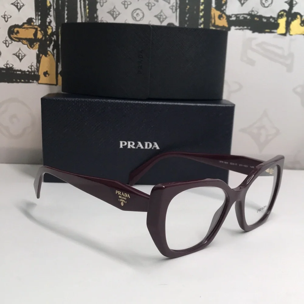 New Authentic 👓 Prada PR 18WV VIY1O1 Eyeglasses – Garnet